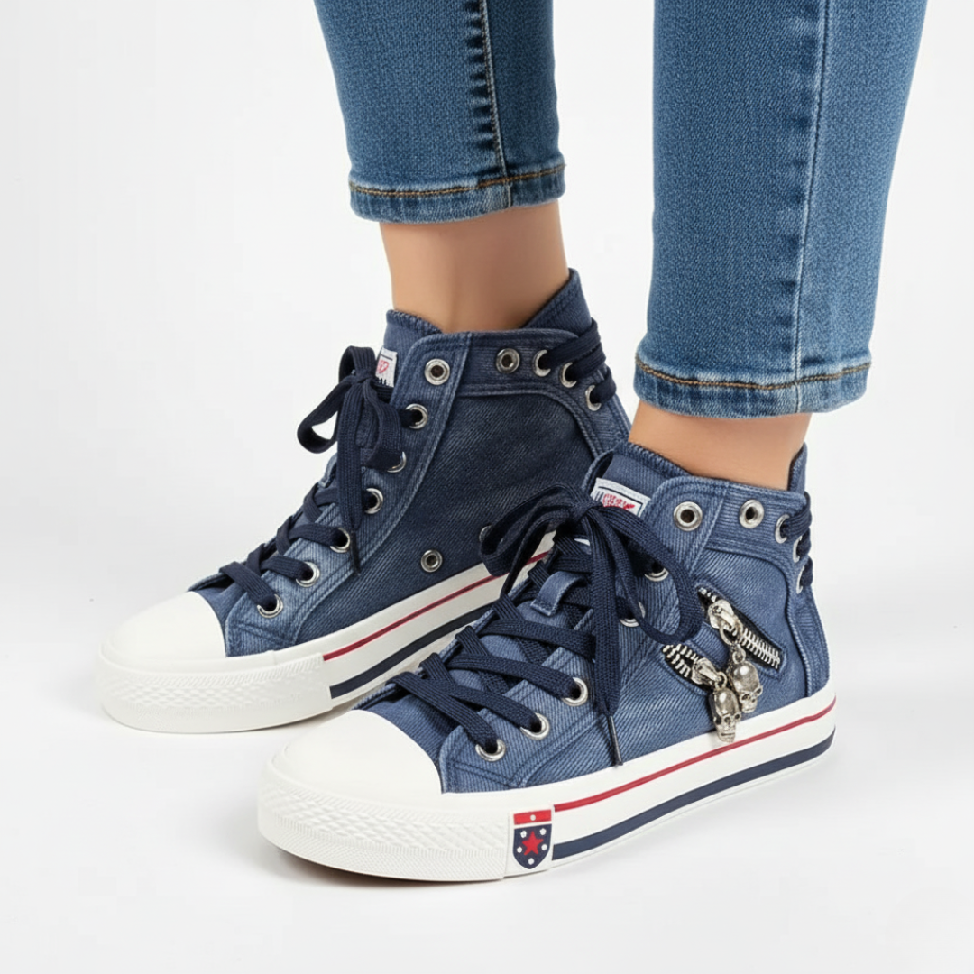 Boots – RetroCharm High-Top Denim Boots