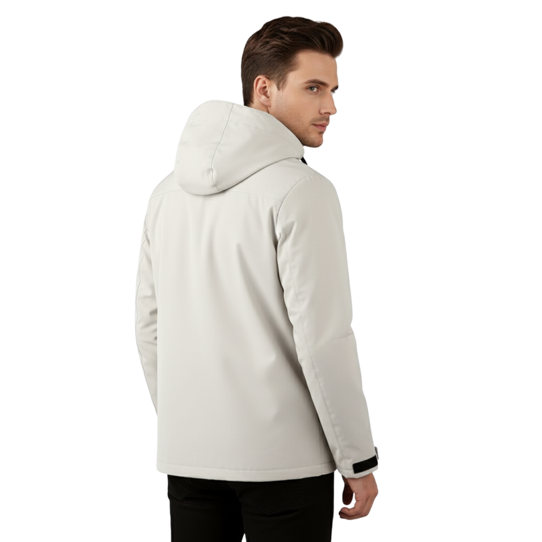 Men’s Hooded Fleece Jacket – Windproof Outdoor Zip-Up Coat