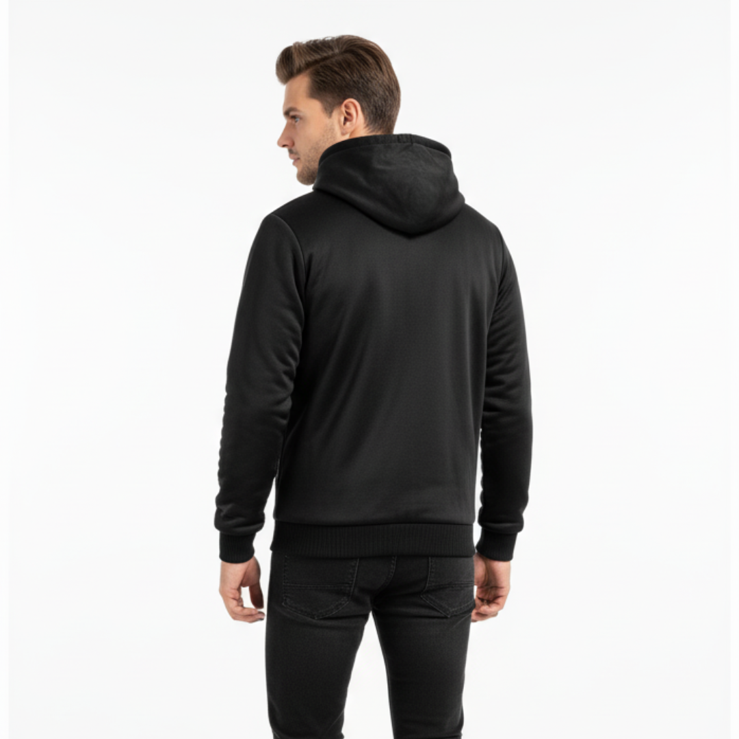 Men’s Windproof Hooded Fleece Jacket – Warm Outdoor Softshell