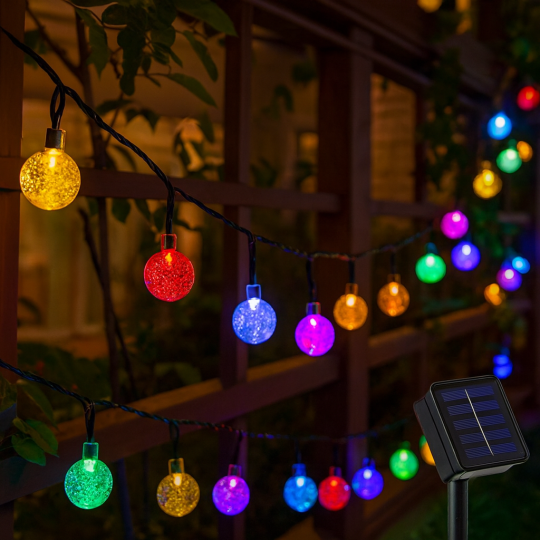 Cluster Lights Solar Crystal Globe – GlowSphere 8-Mode Waterproof LEDs