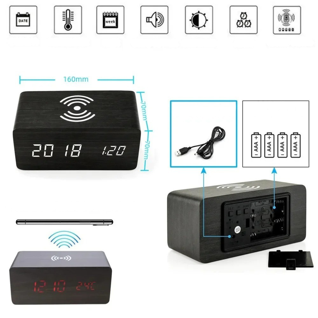 Nordspur | Lumnora Digital LED Wooden Alarm Clock