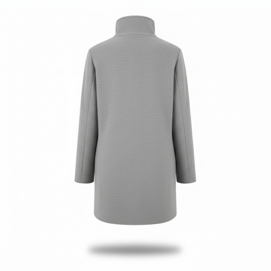 Women’s Wool-Blend Long Coat – Classic Tailored Overcoat