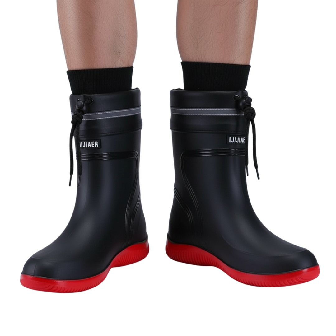 Rain Boots – StormStride Waterproof Mid-Calf Drawstring Boots