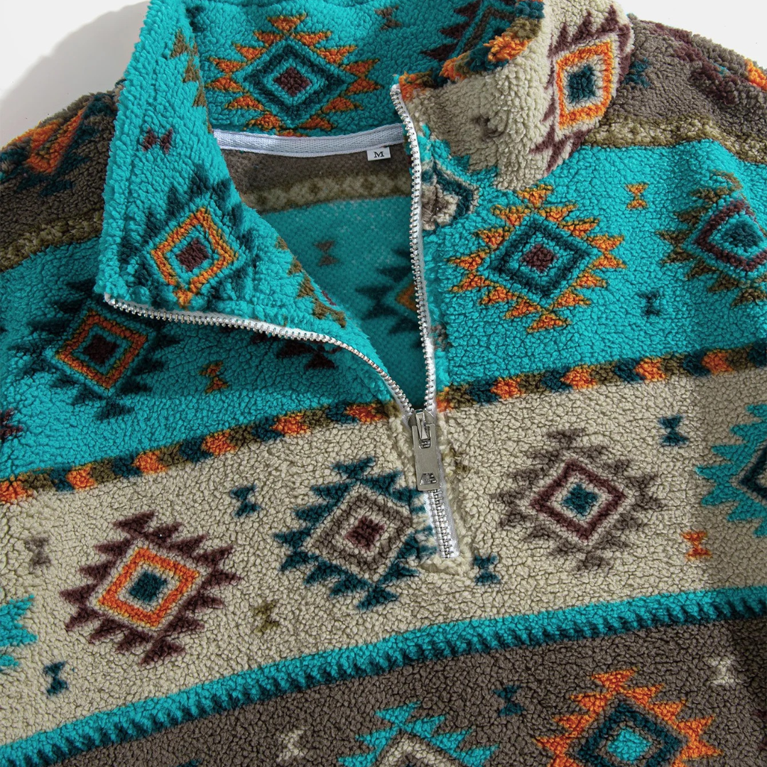 Half Zip Fleece Printed Sweatshirt – CanyonTribe Pullover