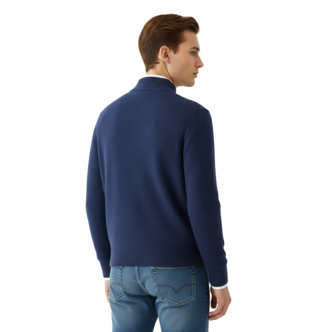Men’s Cashmere-Feel Knit Sweater – Soft Turtleneck Jumper