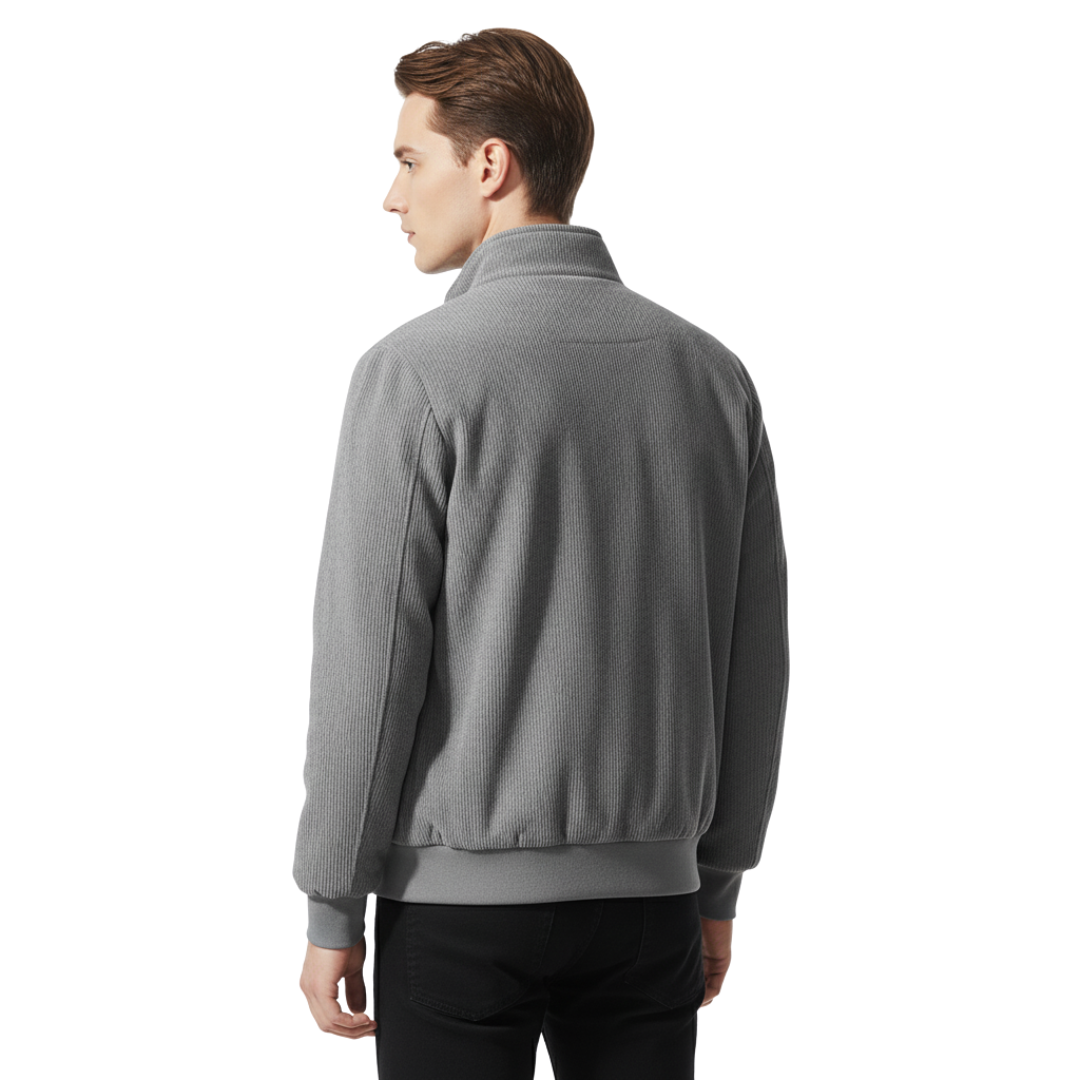 Men’s Corduroy Fleece-Lined Jacket – Warm Winter Zip-Up Coat