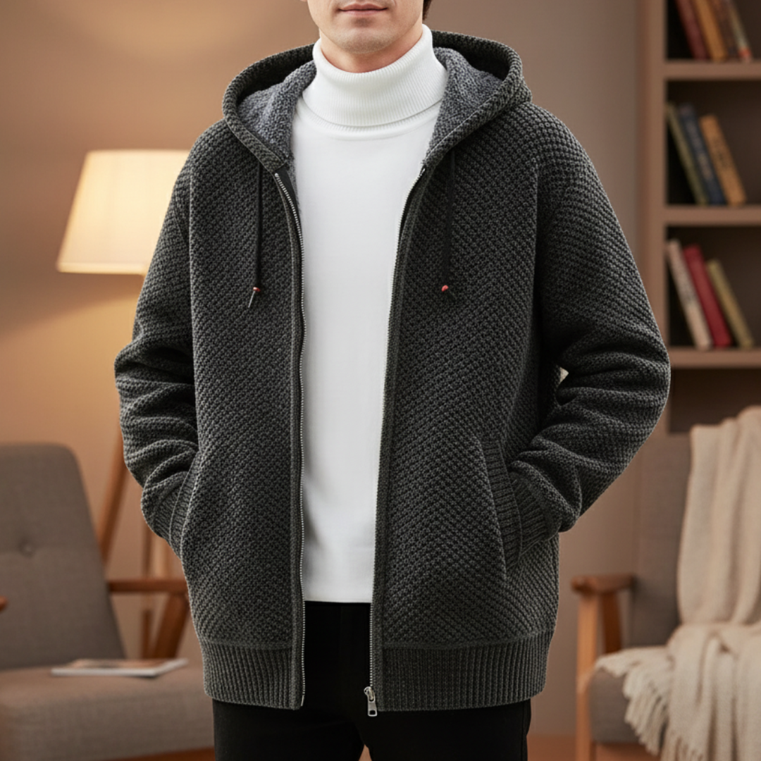 Women's Hooded Zip-Up Fleece Sweater – EmberKnit Vest Jacket