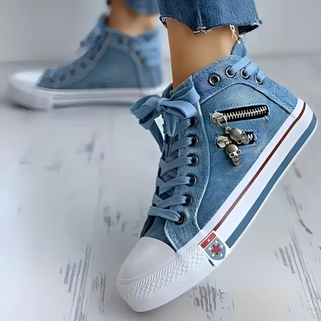 Boots – RetroCharm High-Top Denim Boots