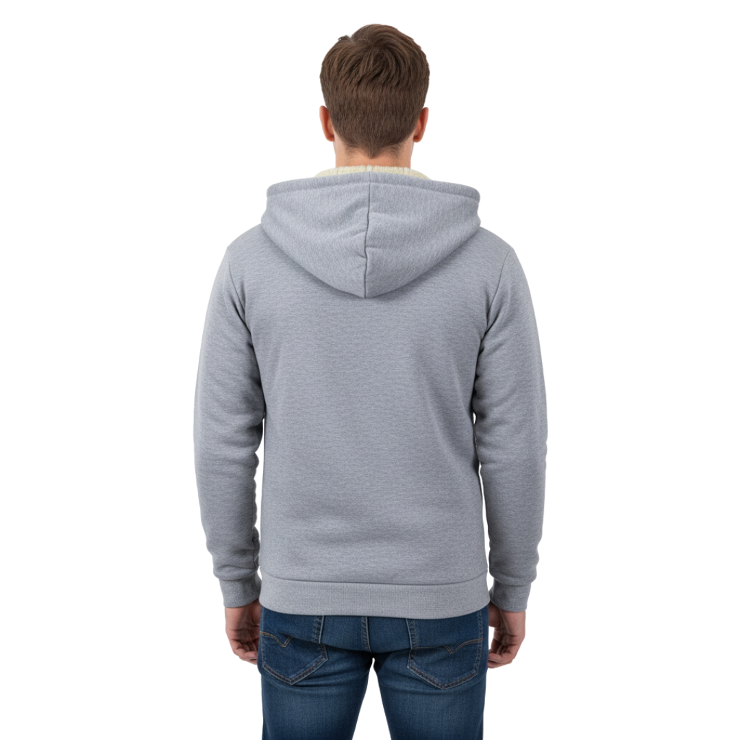 Men’s Thermal Fleece Zip-Up Hoodie – Warm Sherpa-Lined Winter Jacket