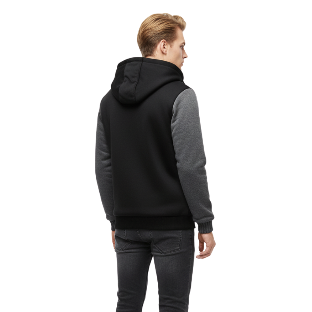 Men’s Sherpa-Lined Fleece Jacket – Warm Hooded Zip-Up for Winter