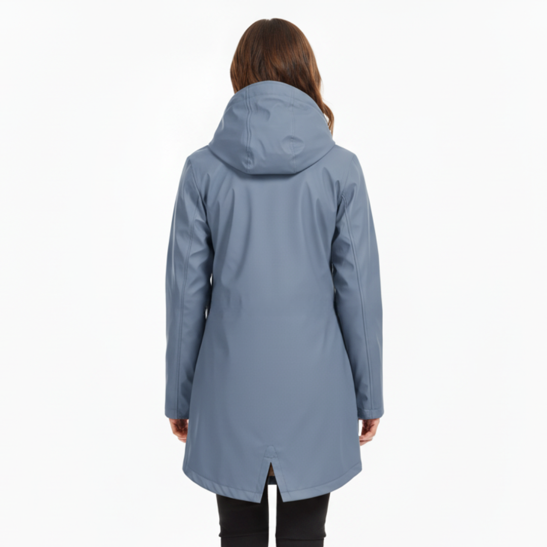 Women’s Fleece-Lined Waterproof Hooded Coat – Warm Winter Rain Jacket