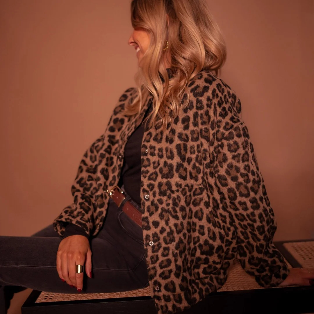 Women’s Leopard Print Shacket – Soft Button-Up Shirt Jacket
