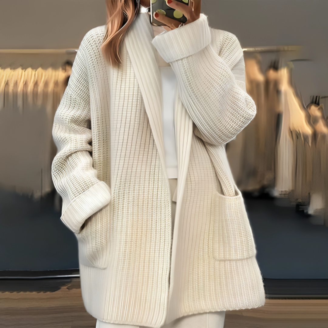 Knitted Wool Sweater Cardigan with Pockets – Kiandra Vest