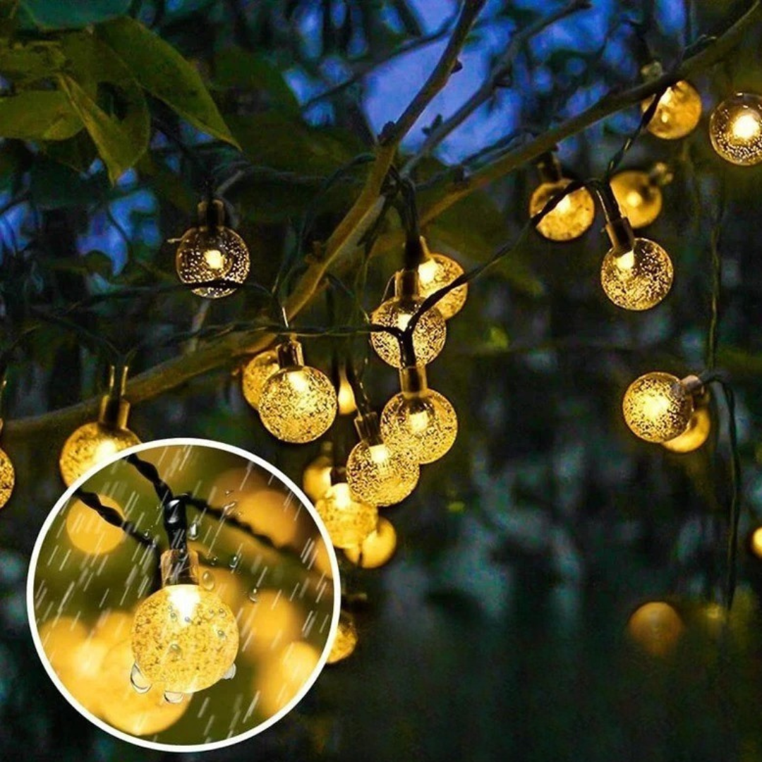 Cluster Lights Solar Crystal Globe – GlowSphere 8-Mode Waterproof LEDs