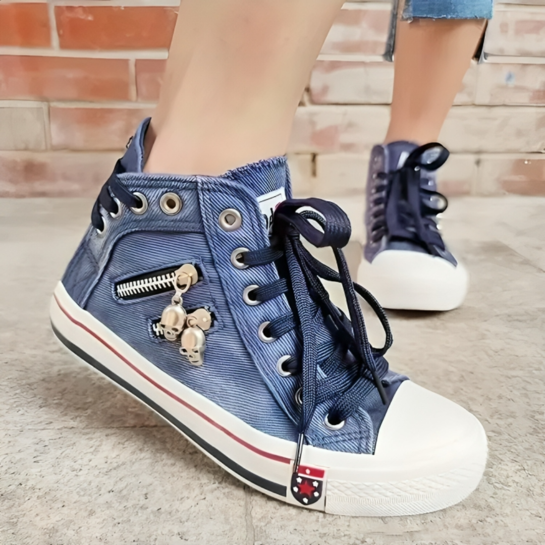 Boots – RetroCharm High-Top Denim Boots