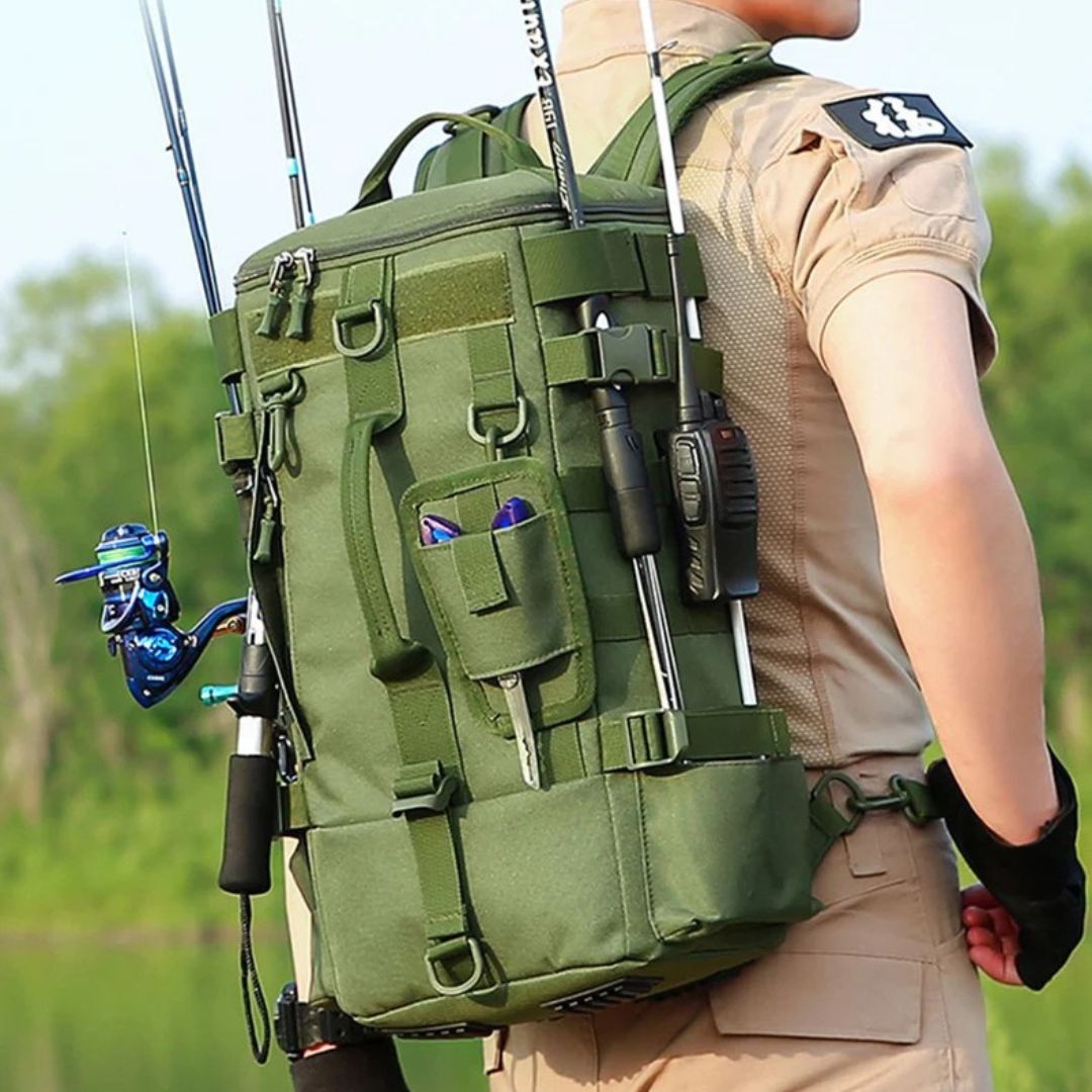 Tactical Fishing Backpack with Rod Holder – GearPack CP