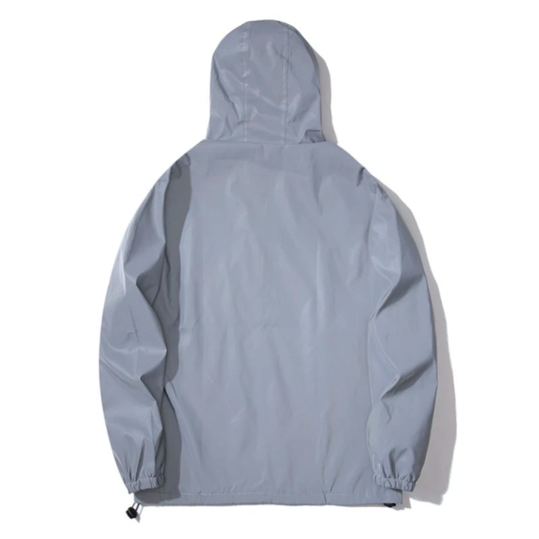 Men’s Reflective Windbreaker Jacket – Hooded Zip-Up