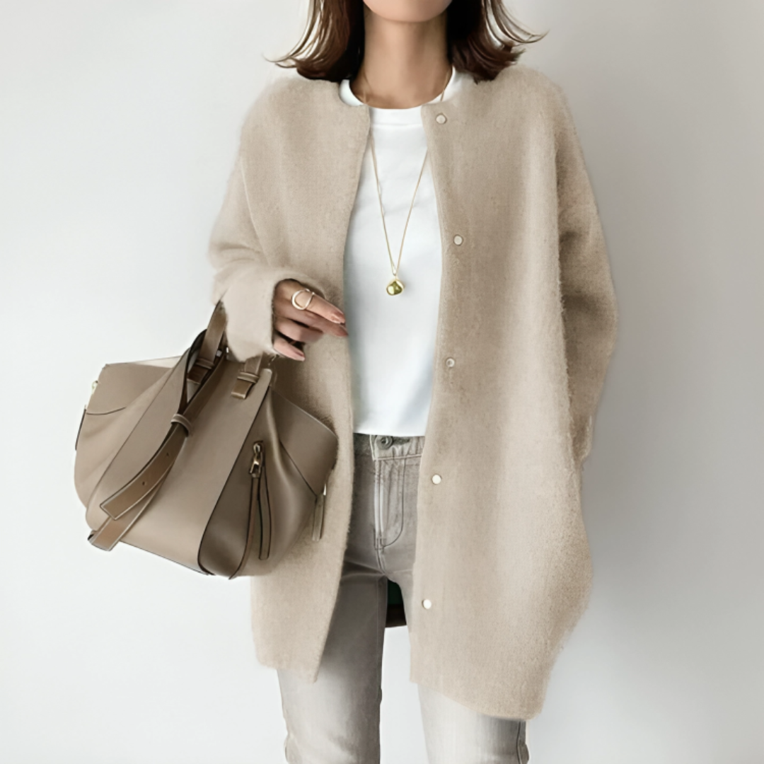 Women’s Long Knit Coatigan – Soft Buttoned Cardigan Jacket