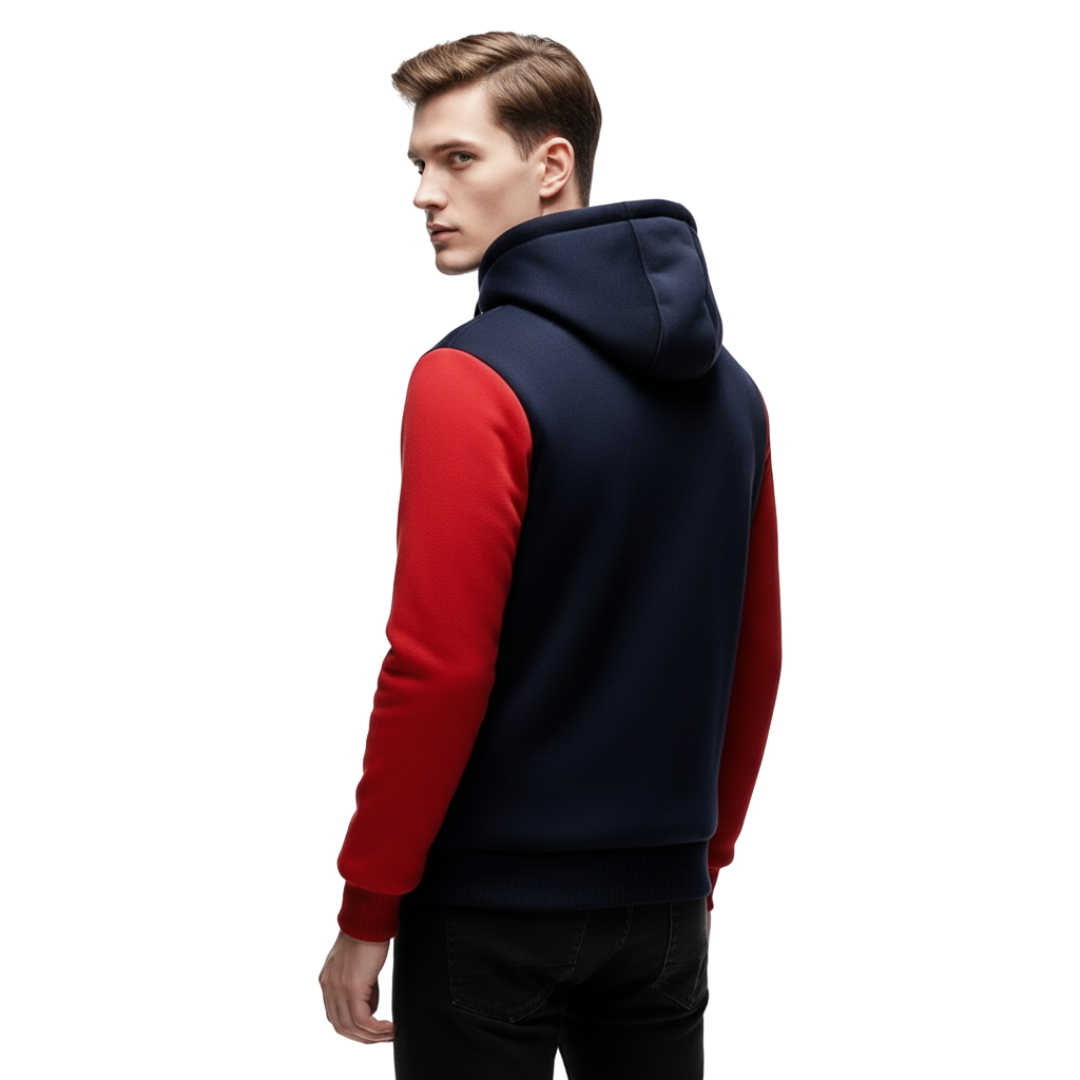 Men’s Sherpa-Lined Fleece Jacket – Warm Hooded Zip-Up for Winter