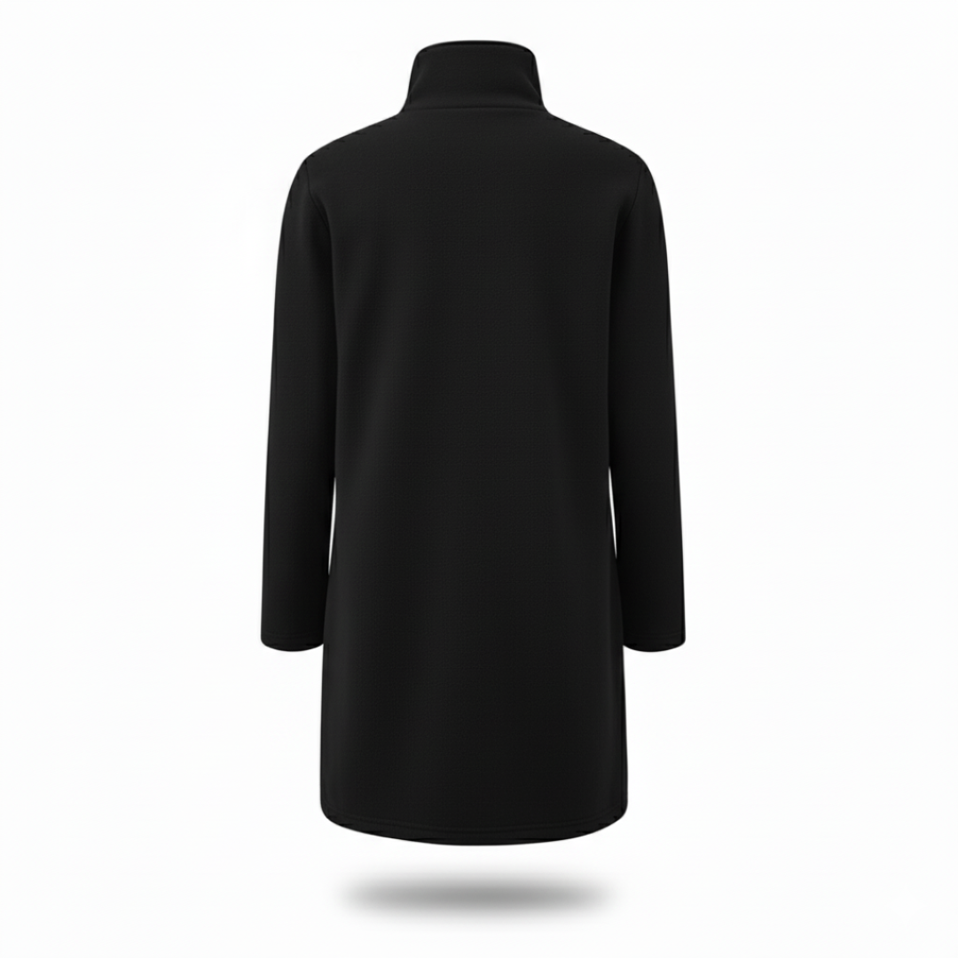 Women’s Wool-Blend Long Coat – Classic Tailored Overcoat