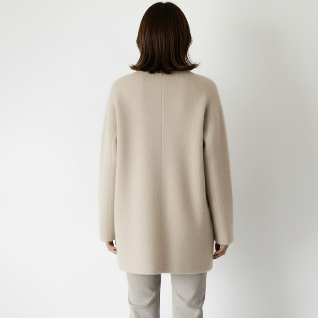 Women’s Long Knit Coatigan – Soft Buttoned Cardigan Jacket