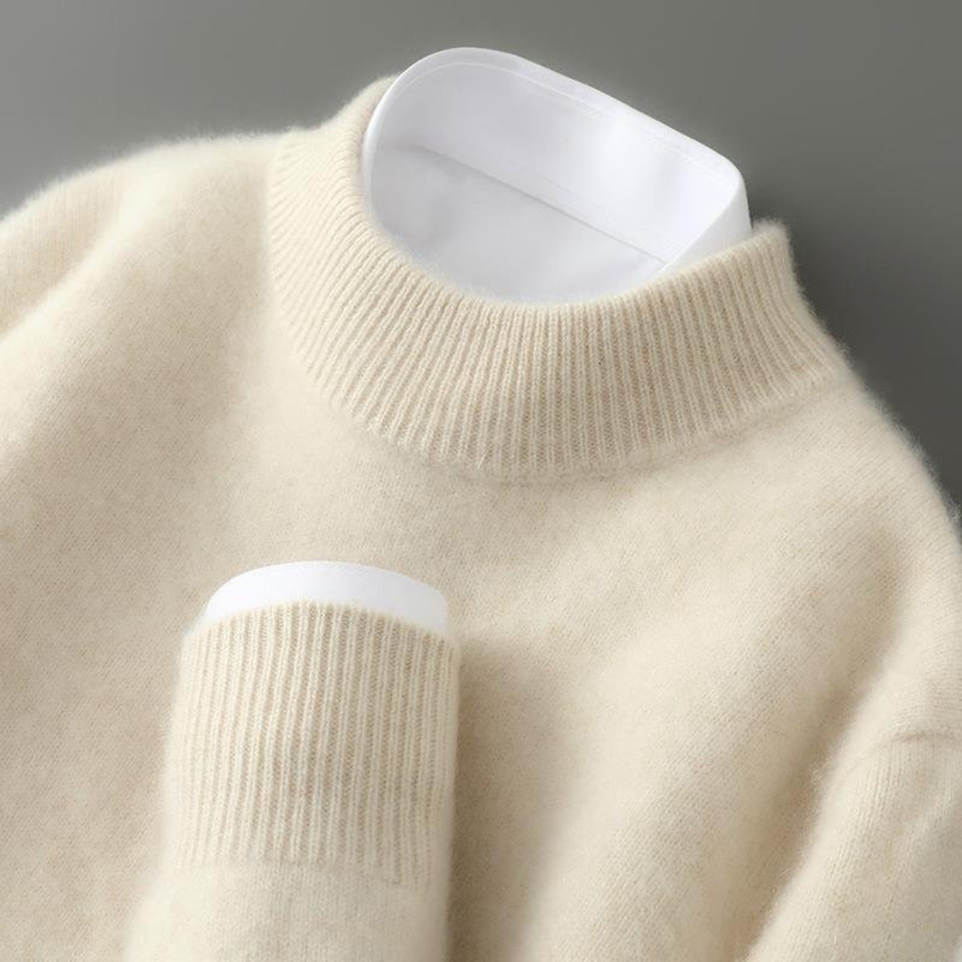Men’s Cashmere-Feel Knit Sweater – Soft Turtleneck Jumper