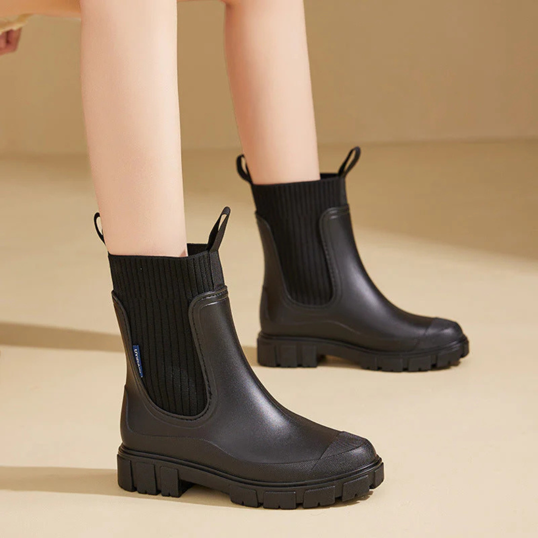 Waterproof Chelsea Rain Boots with Anti-Slip Sole – RainGuard Urban Boots