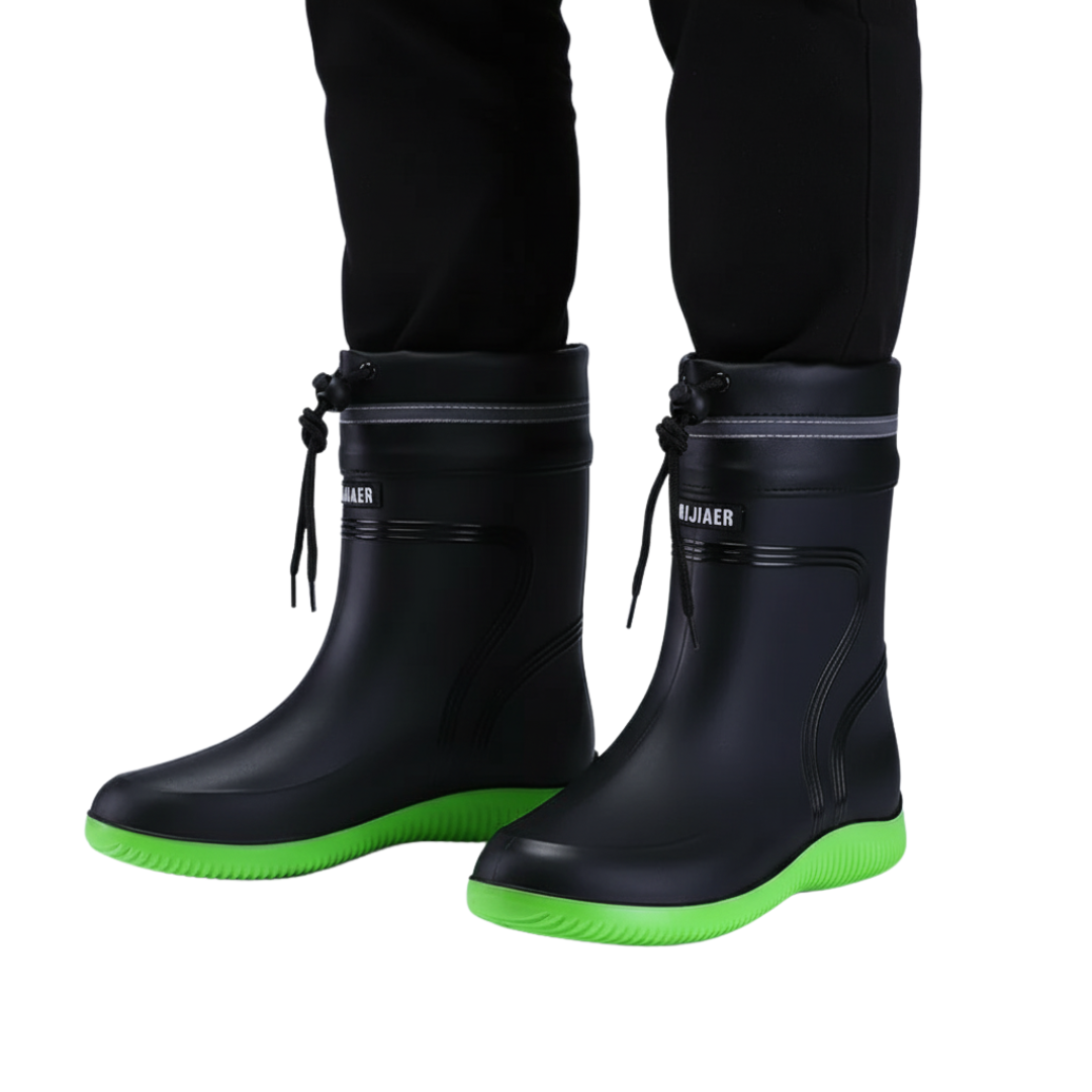 Rain Boots – StormStride Waterproof Mid-Calf Drawstring Boots