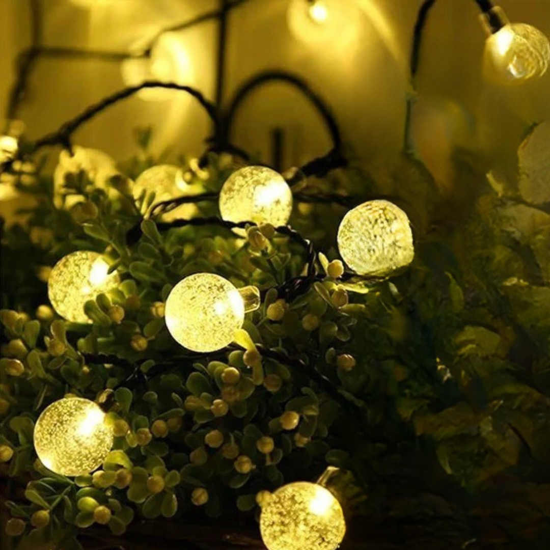 Cluster Lights Solar Crystal Globe – GlowSphere 8-Mode Waterproof LEDs