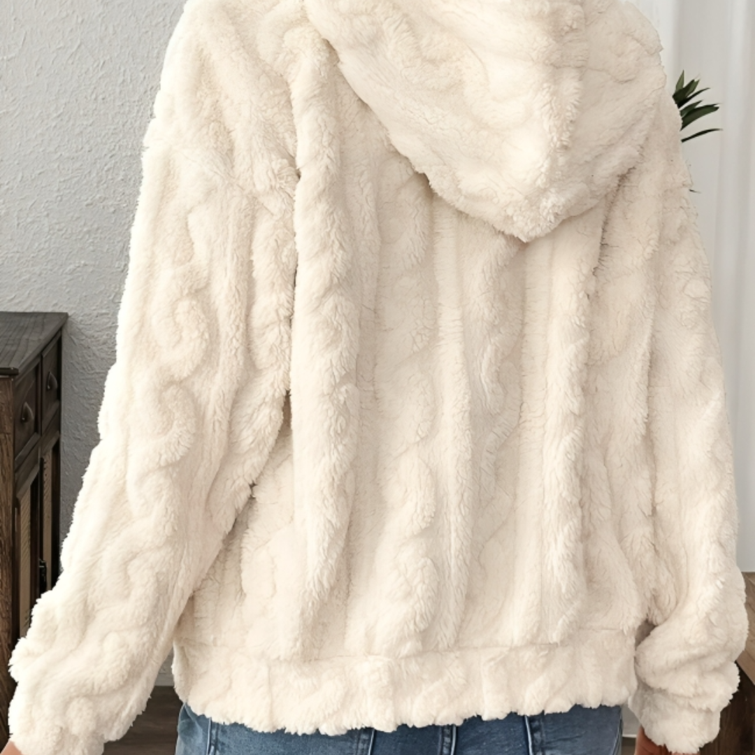 Women's Hooded Zip-Up Plush Sweater – SnowLuxe Vest Coat