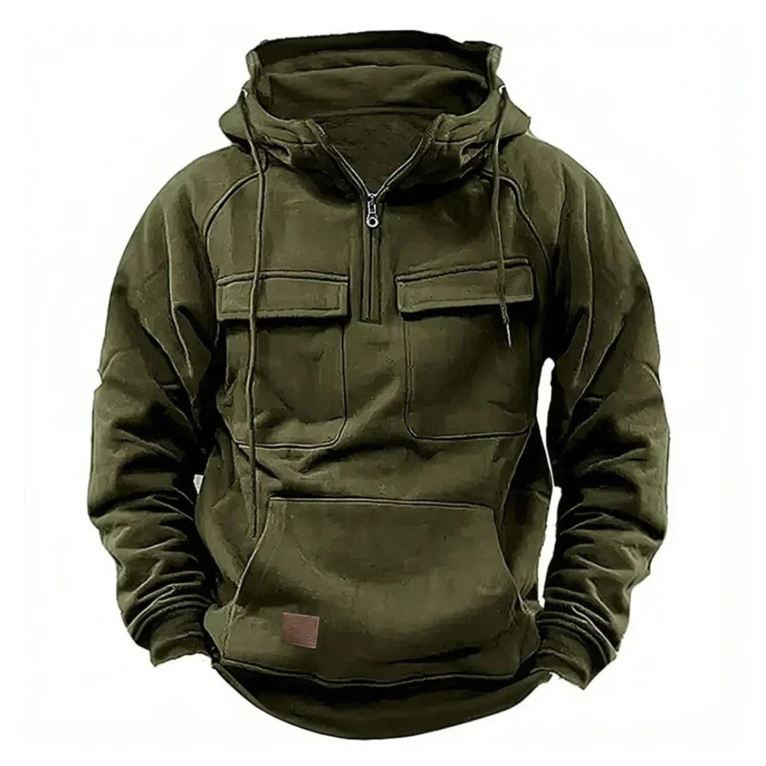 Half Zip Fleece Hoodie with Tactical Pockets – StormFront Pullover