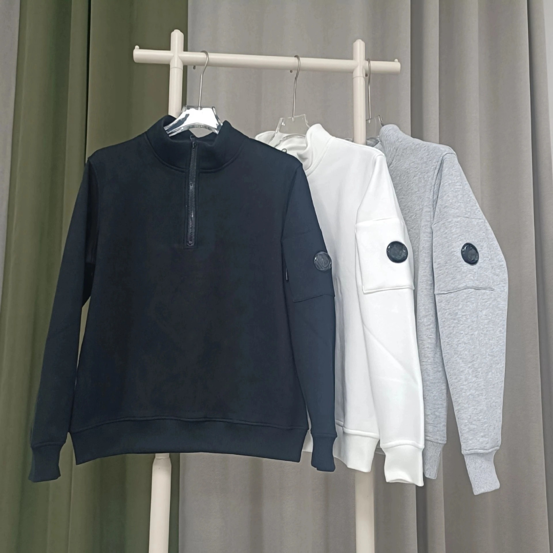 Half Zip Fleece Hoodie with Pocket Detail – MetroForm Pullover