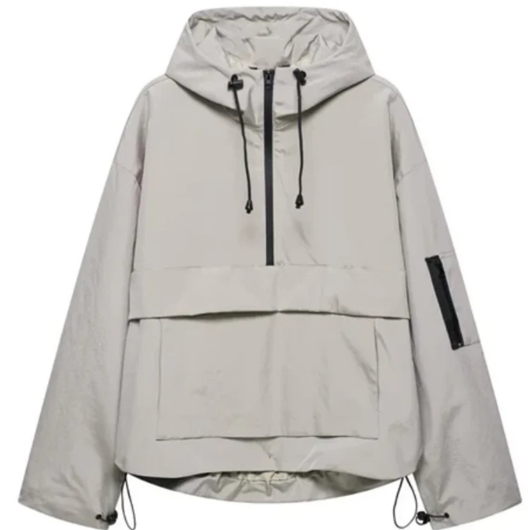 Waterproof All-Weather Coat with Hood & Front Pocket – StormShield Parka