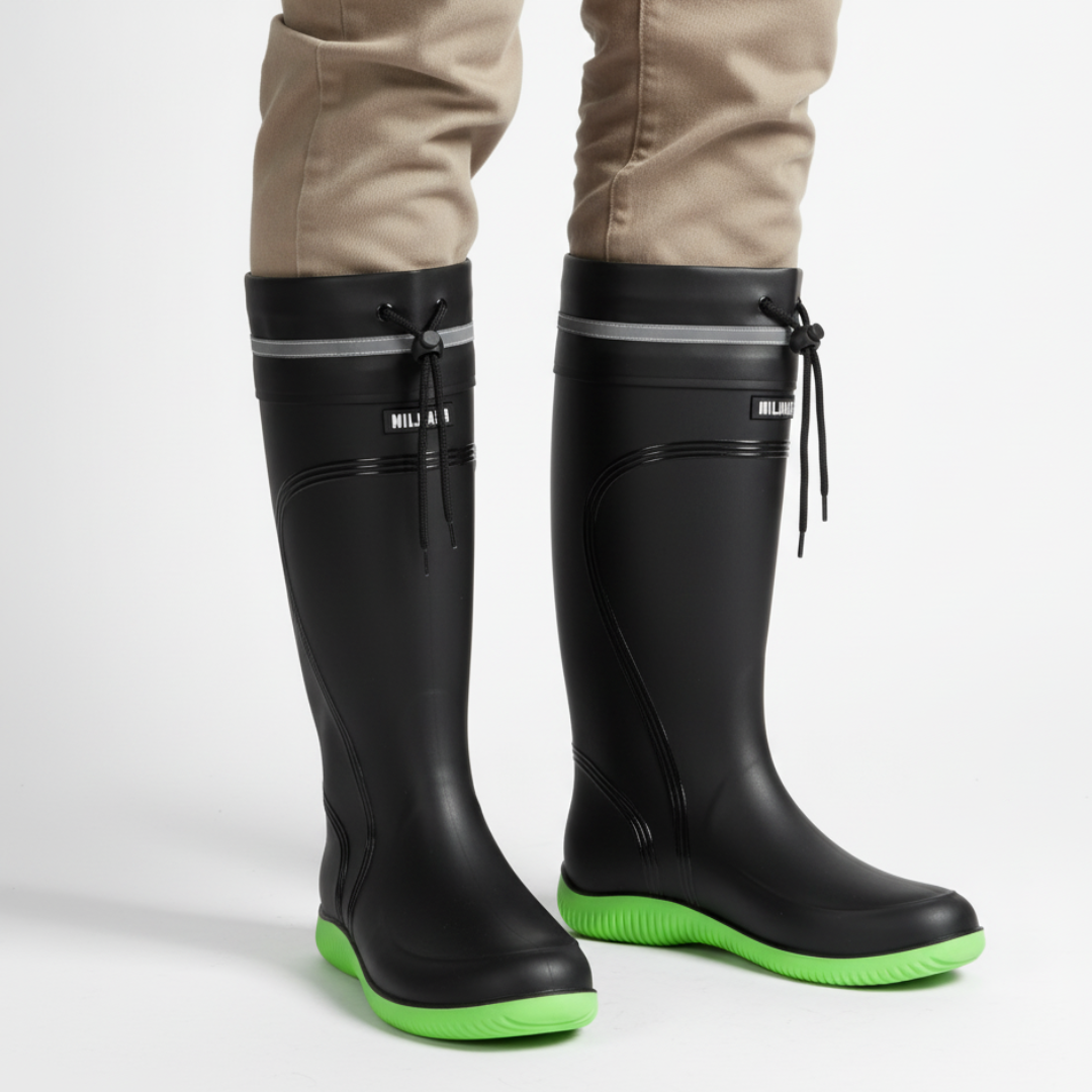 Rain Boots – StormStride Waterproof Mid-Calf Drawstring Boots