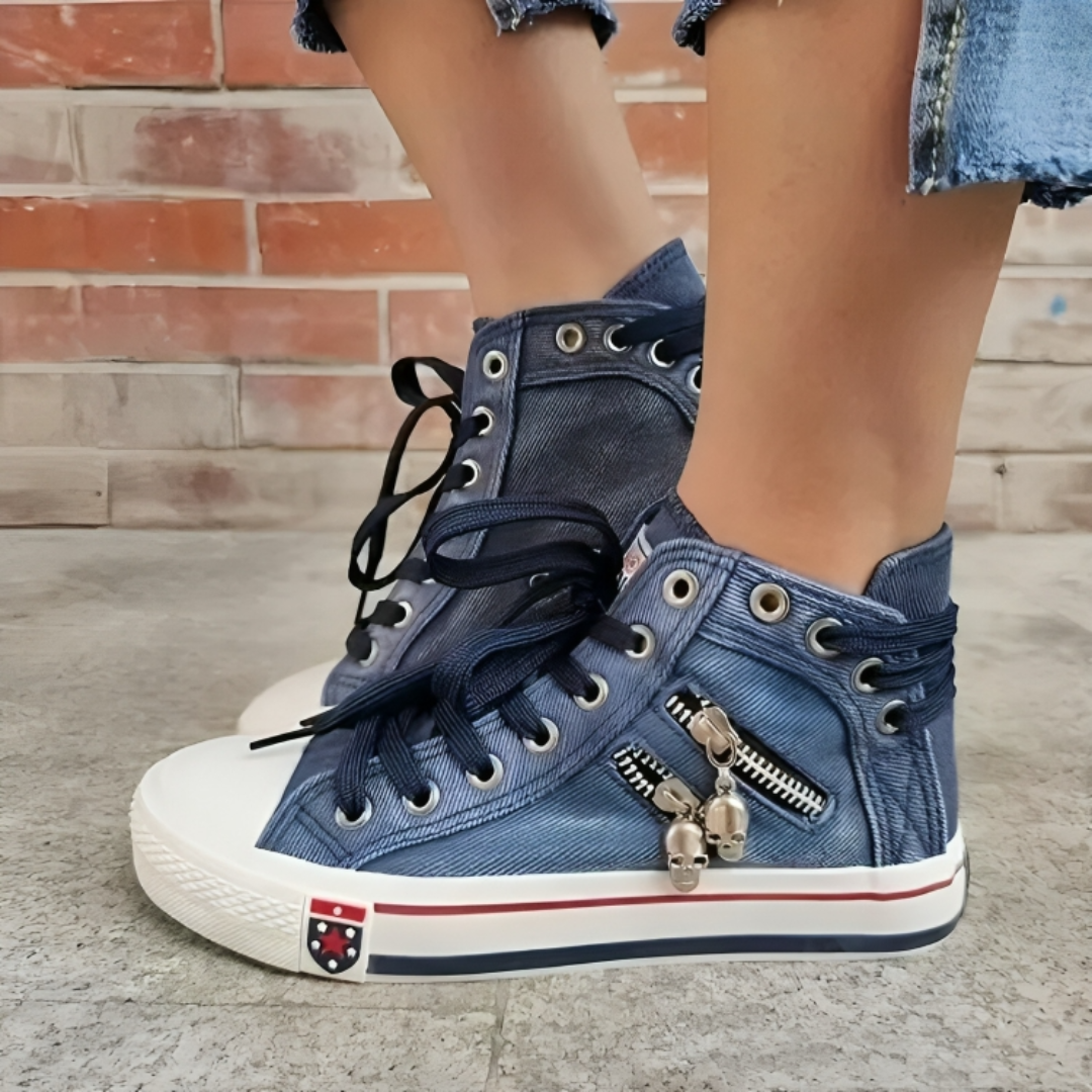 Boots – RetroCharm High-Top Denim Boots