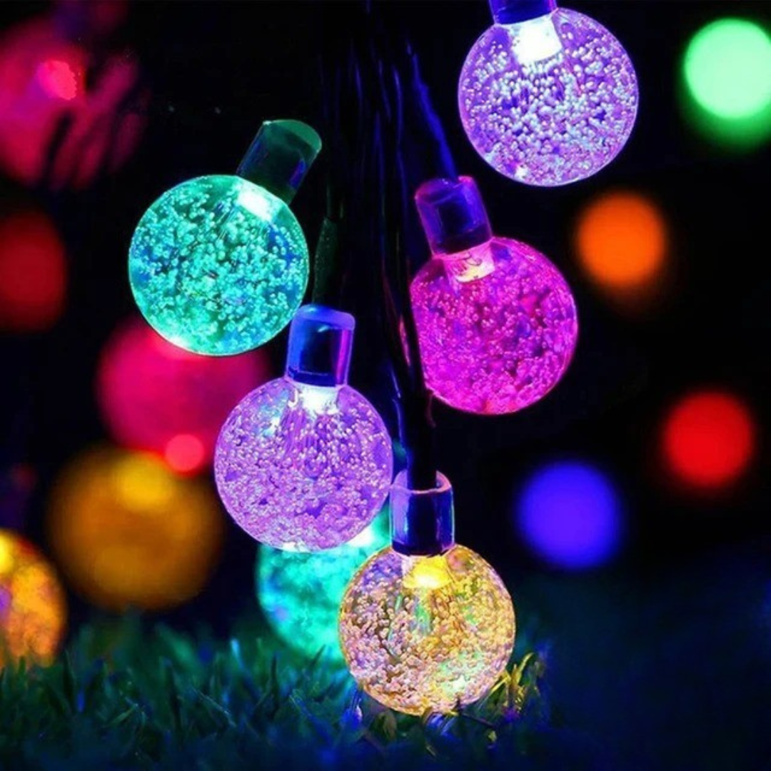 Cluster Lights Solar Crystal Globe – GlowSphere 8-Mode Waterproof LEDs