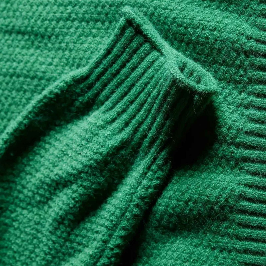 Knitted Sweater with Relaxed Fit & Ribbed Collar – CosyWeave Pullover