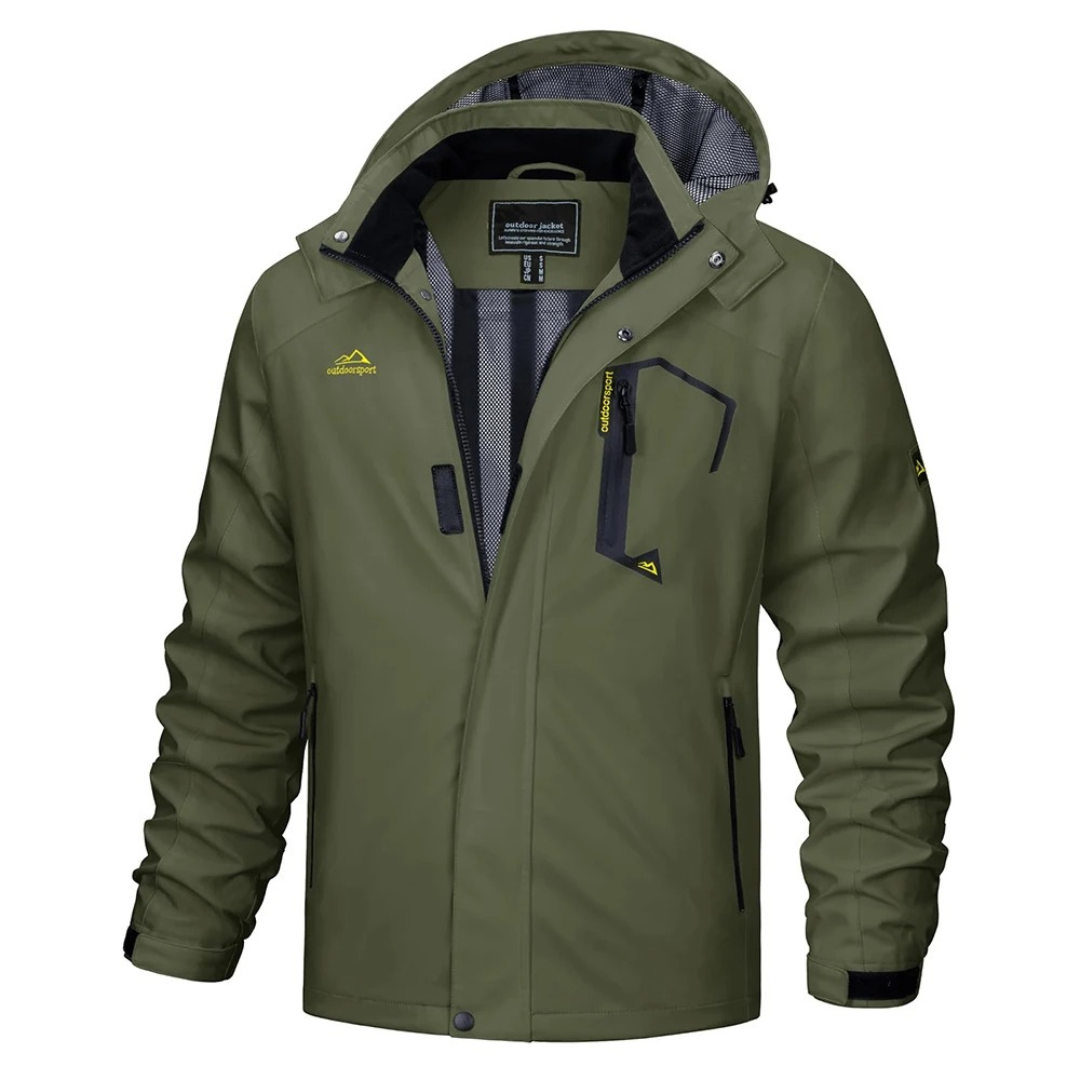 Men’s Waterproof Outdoor Jacket – Coat with Detachable Hood