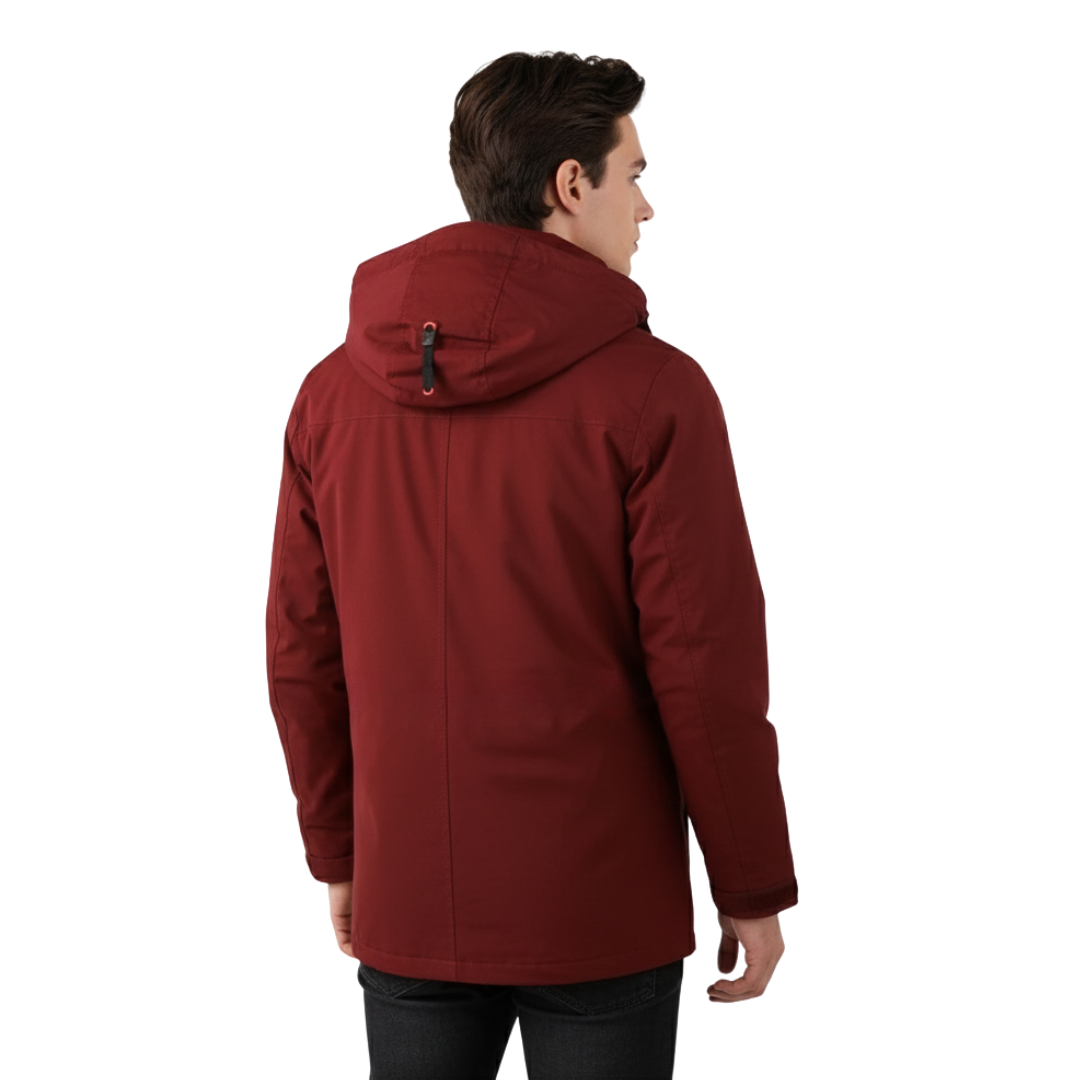Men’s Hooded Fleece Jacket – Windproof Outdoor Zip-Up Coat