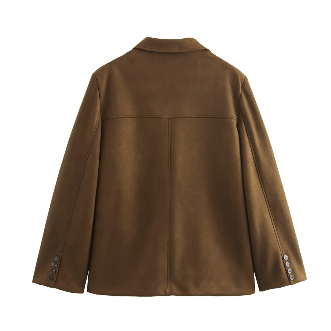 Women’s Single-Breasted Wool Coat – Tailored Long Overcoat