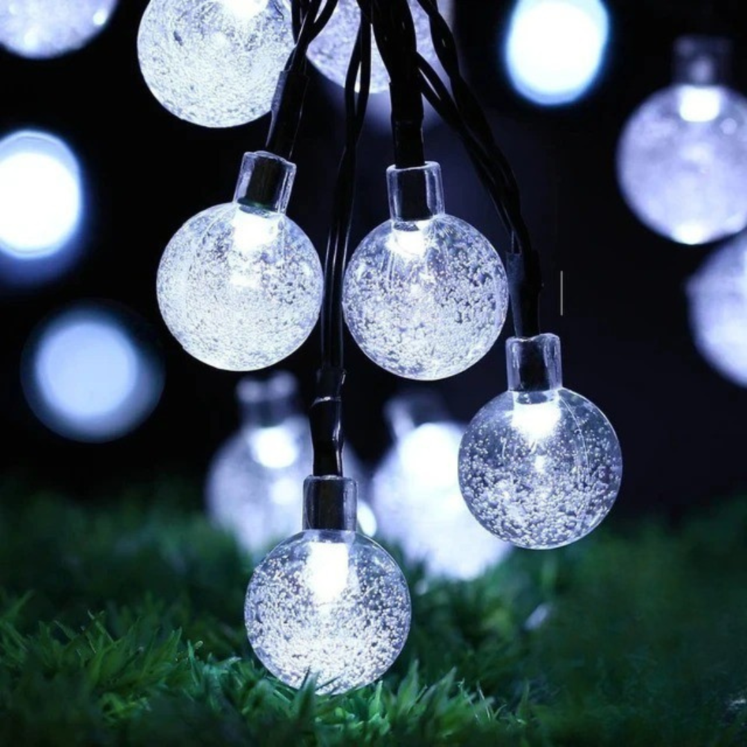 Cluster Lights Solar Crystal Globe – GlowSphere 8-Mode Waterproof LEDs