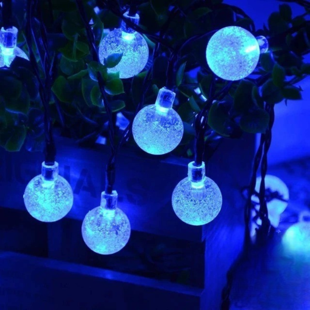 Cluster Lights Solar Crystal Globe – GlowSphere 8-Mode Waterproof LEDs