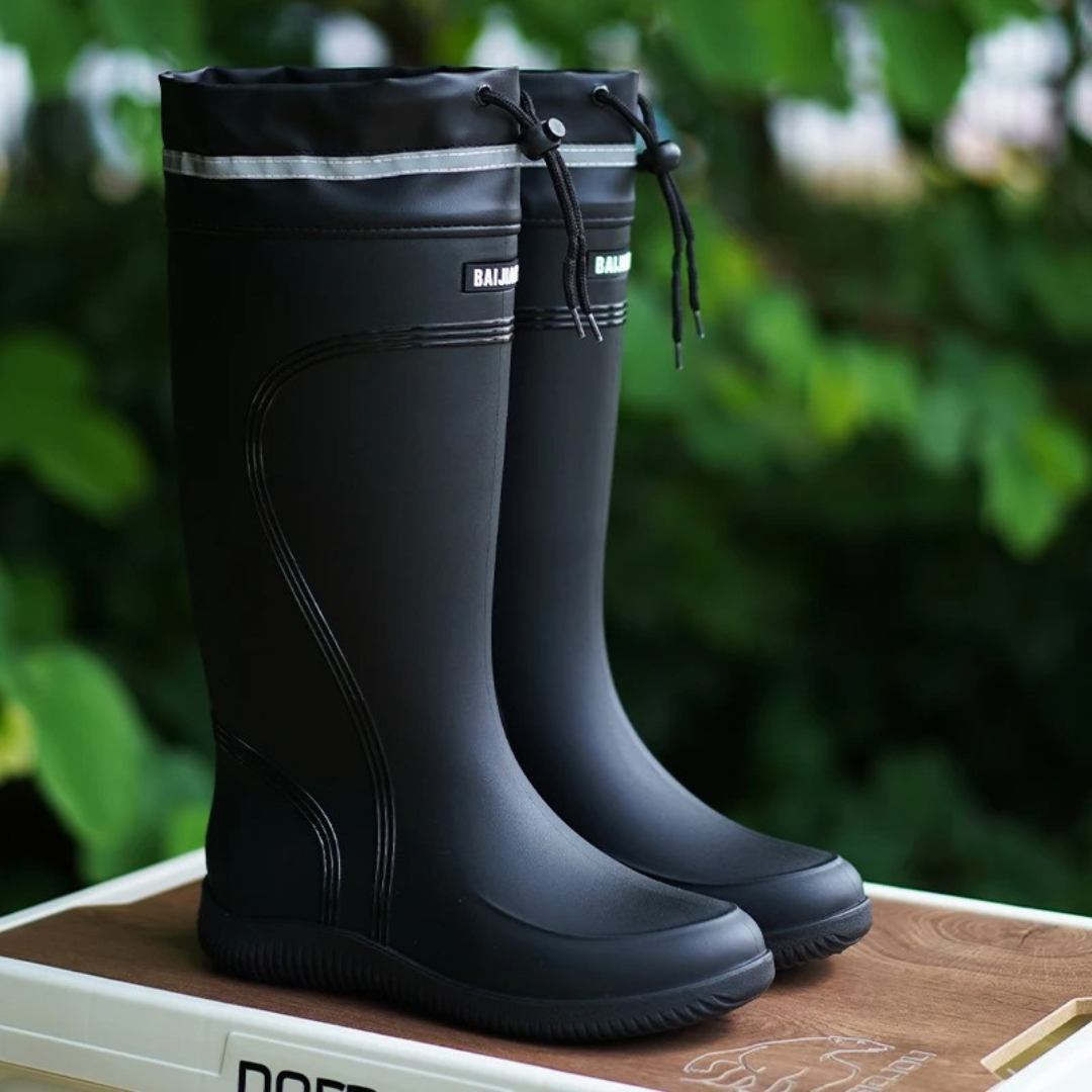 Rain Boots – StormStride Waterproof Mid-Calf Drawstring Boots
