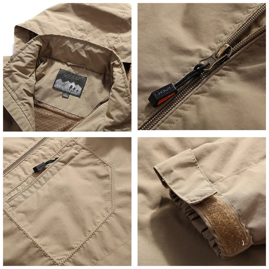 Men’s Waterproof Softshell Tactical Jacket – Hooded Outdoor Shell