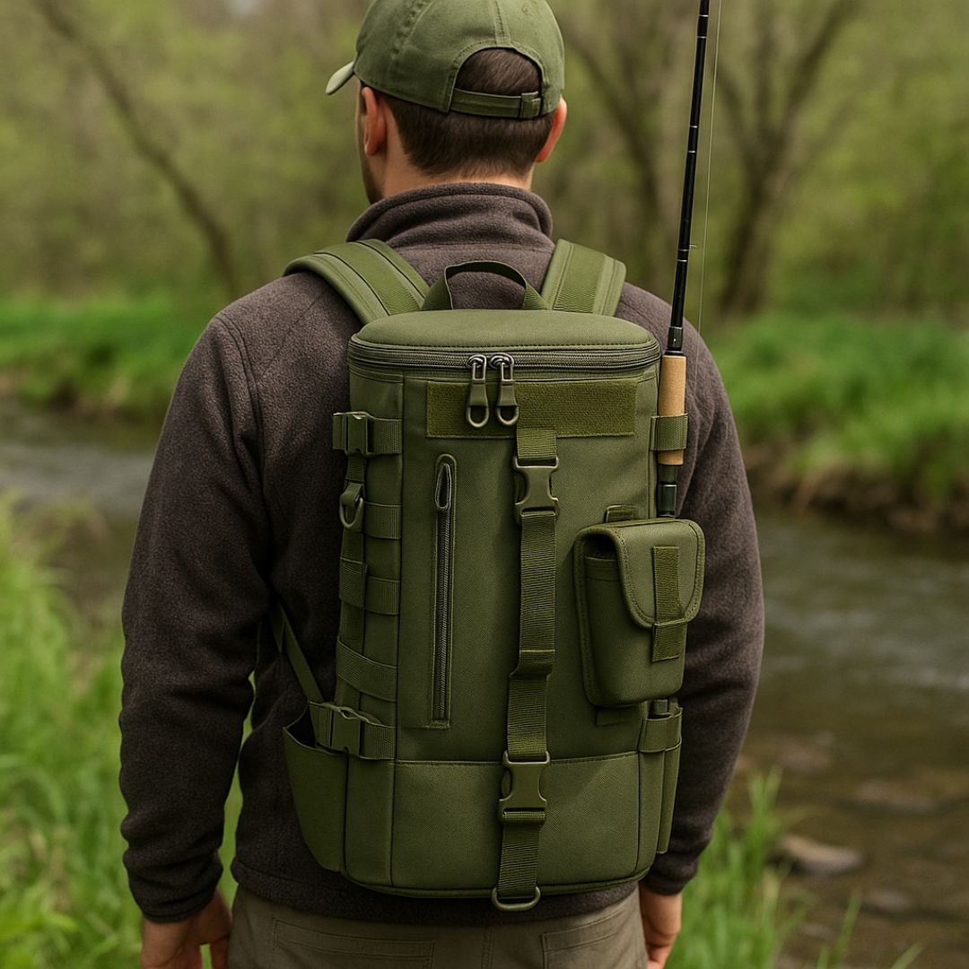 Tactical Fishing Backpack with Rod Holder – GearPack CP