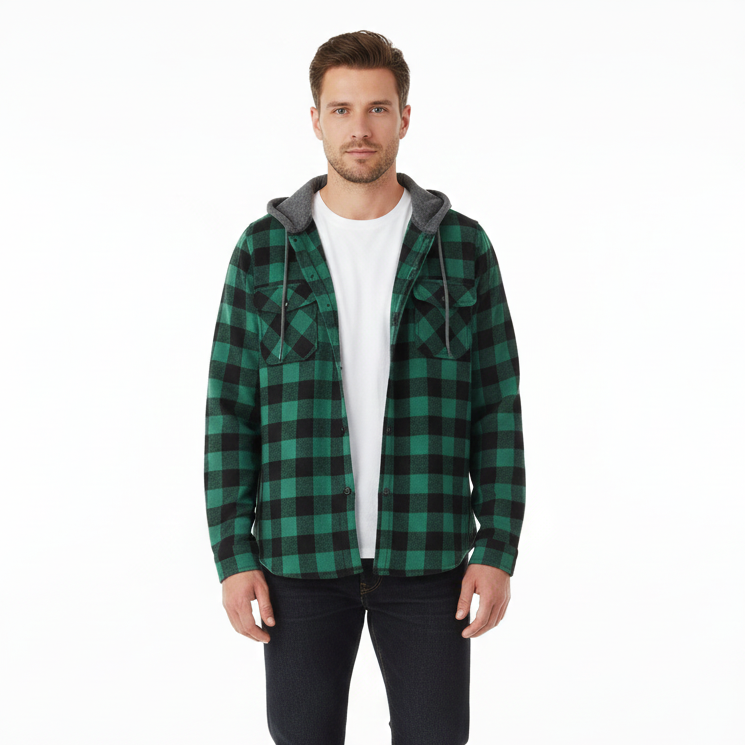 Nordspur | Men Relaxed Hooded Shirt Jacket