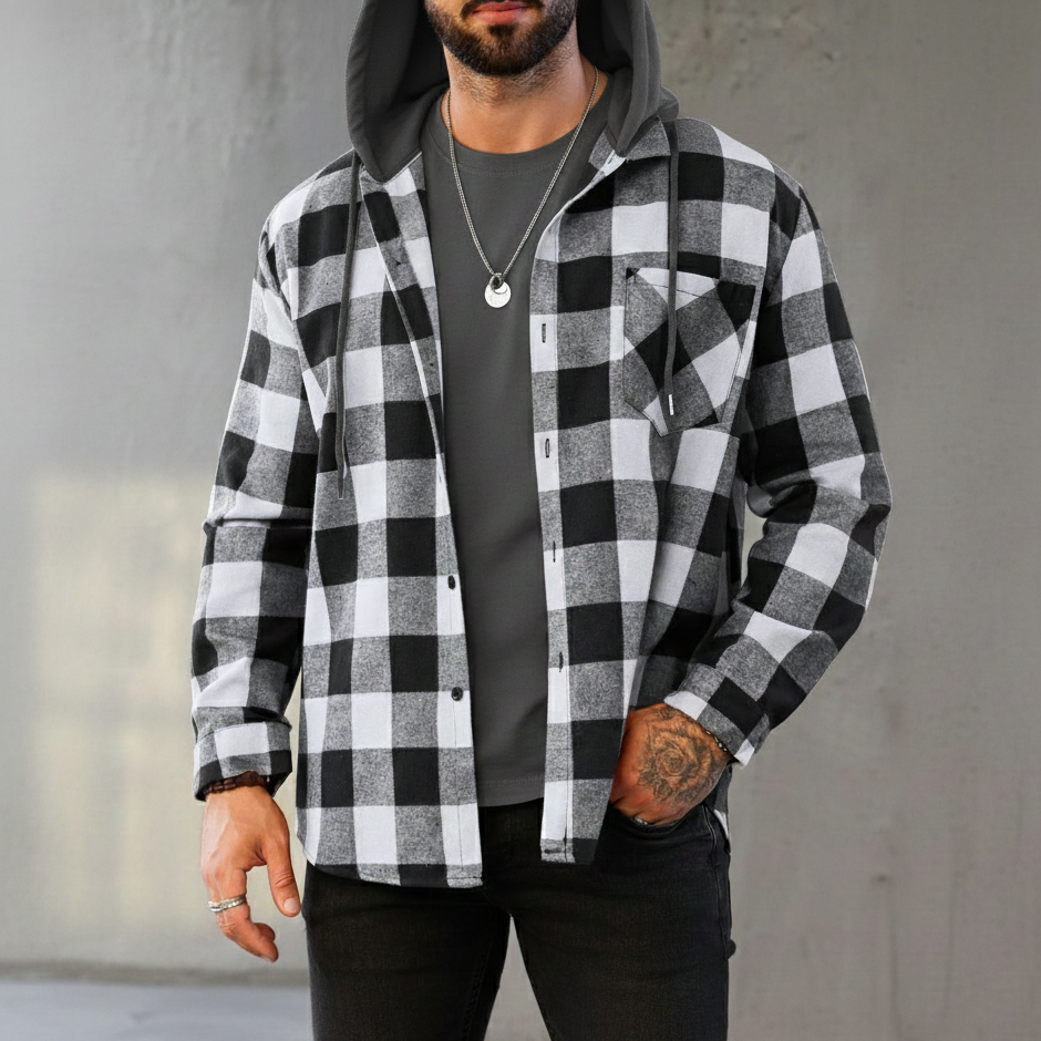 Nordspur | Men Relaxed Hooded Shirt Jacket