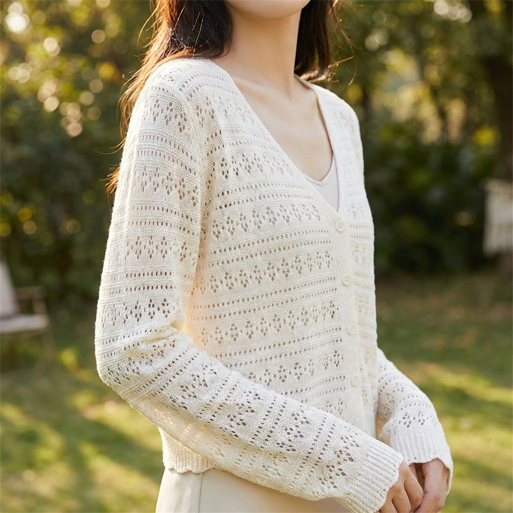 Nordspur | Aeriale Openwork Cropped Cardigan