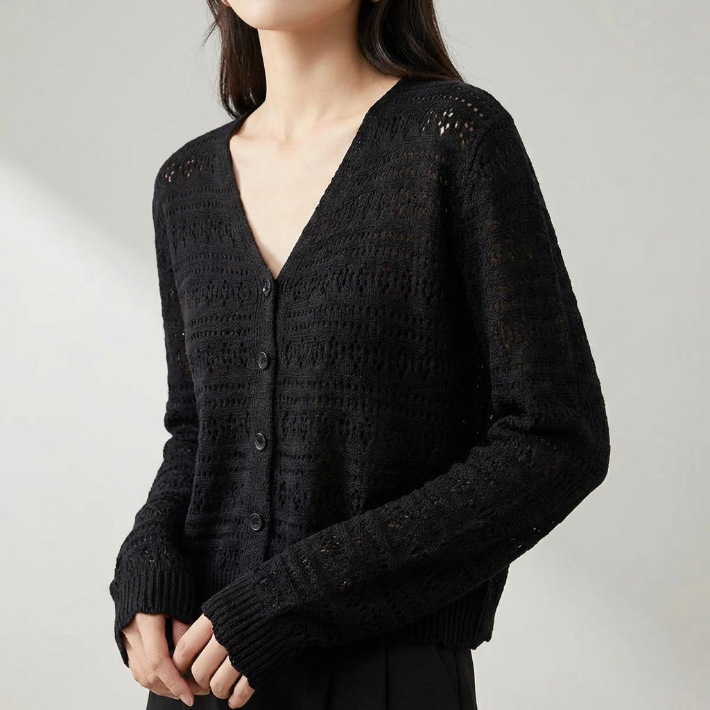 Nordspur | Aeriale Openwork Cropped Cardigan