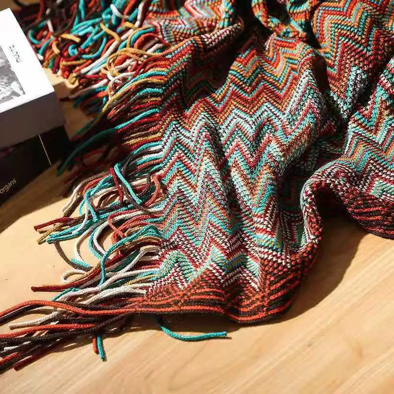 Nordspur | CasaVello Colorful Knit Throw Blanket